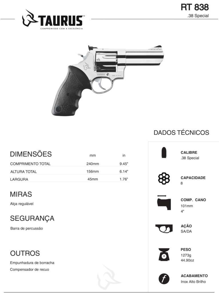 armas no paraguai, comprar revolver rt 838