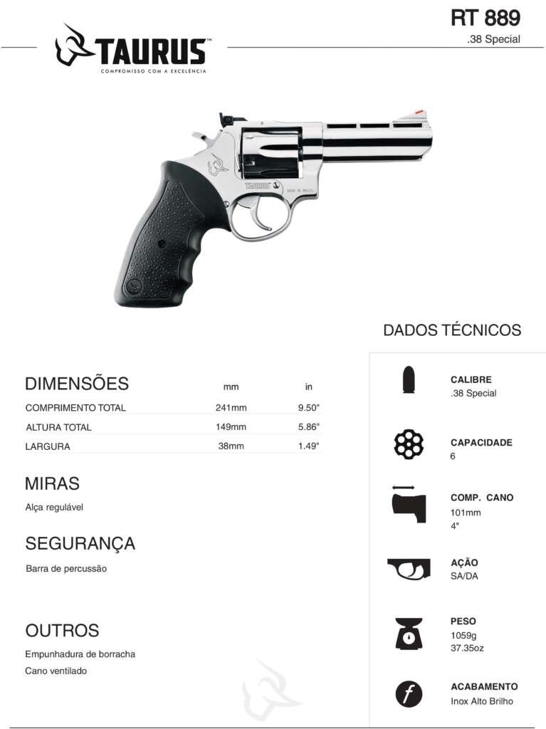 armas no paraguai, comprar revolver rt 889